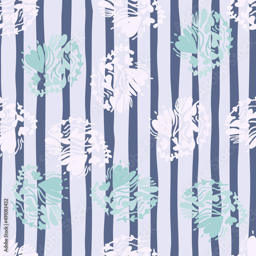 Vintage flowers and leaves seamless pattern.