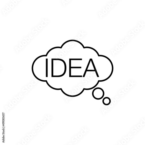 Idea Thought cloud icon isolated on white background