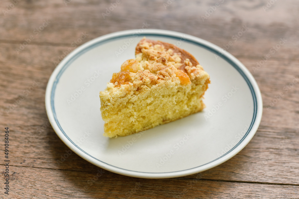 Fruit bael cake on wooden background, Homemade dessert recipe by fruit in sugar syrup. Fruit bael cake on wooden background, Homemade dessert recipe by fruit in sugar syrup.