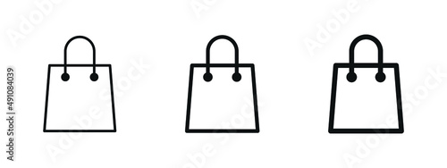 shop bag icon - Shopping bags icons, packages symbol in filled, thin line, outline and stroke style	
