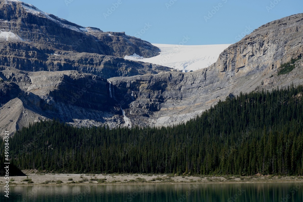 Bow Falls and Bow Glacier at Bow Lake