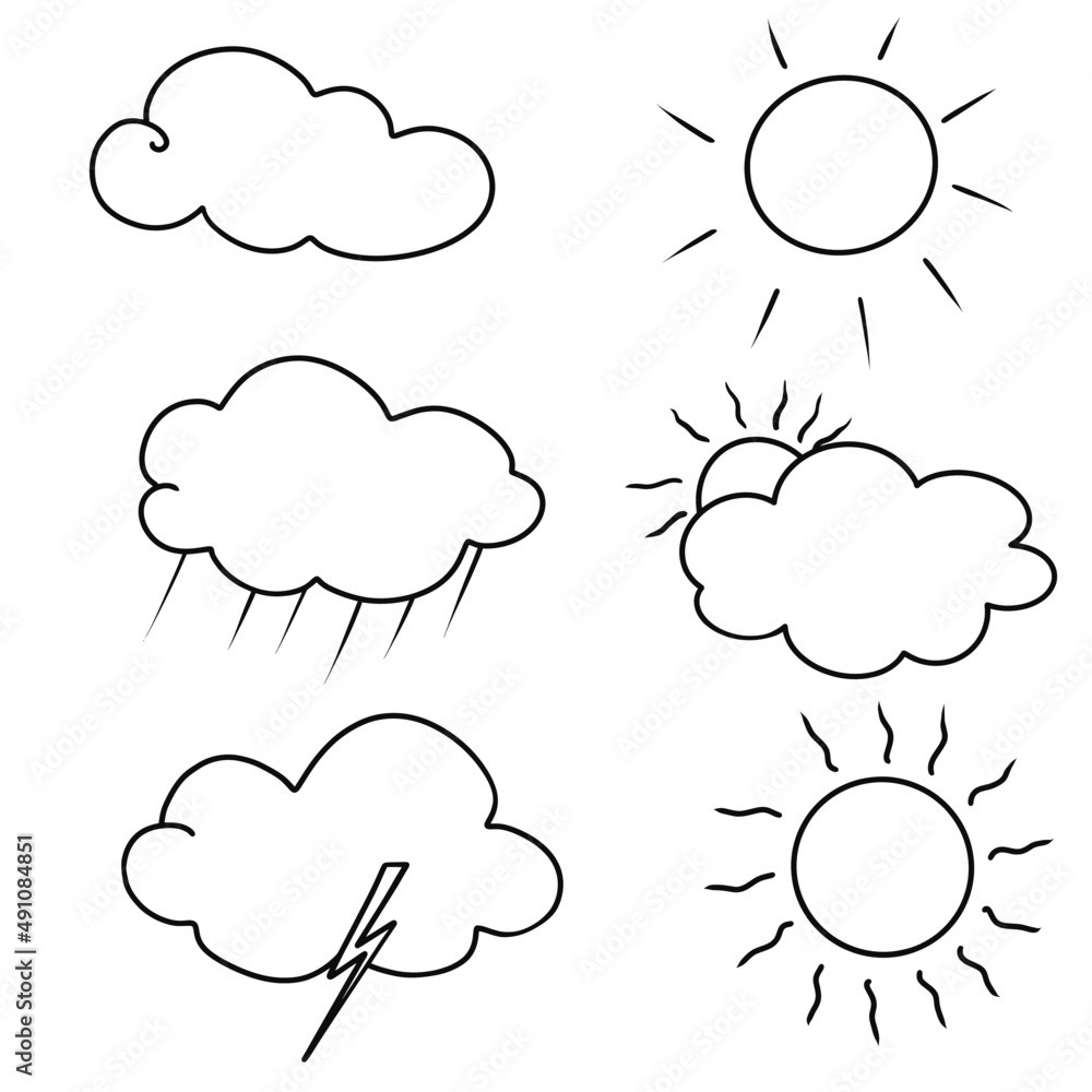 Weather icon set meteorology and climate symbol vector collection. Weather icon set meteorology and climate symbol vector collection.