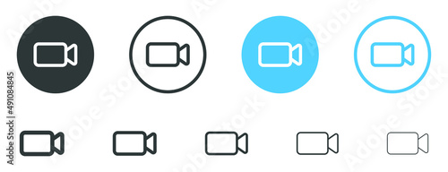 video camera icon for streaming , facetime icons video call symbol	
