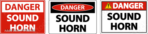 Danger Sound Horn Sign On White Background