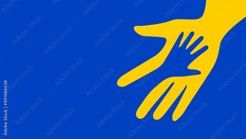 Vector illustration. A hand holding a hand. The concept of help, hope, support, charity, help, unity. Vector illustration. A hand holding a hand. The concept of help, hope, support, charity, help, unity.