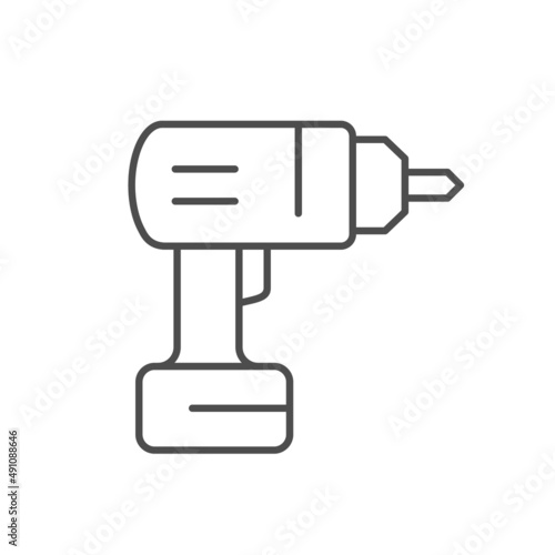 Electric screwdriver line outline icon