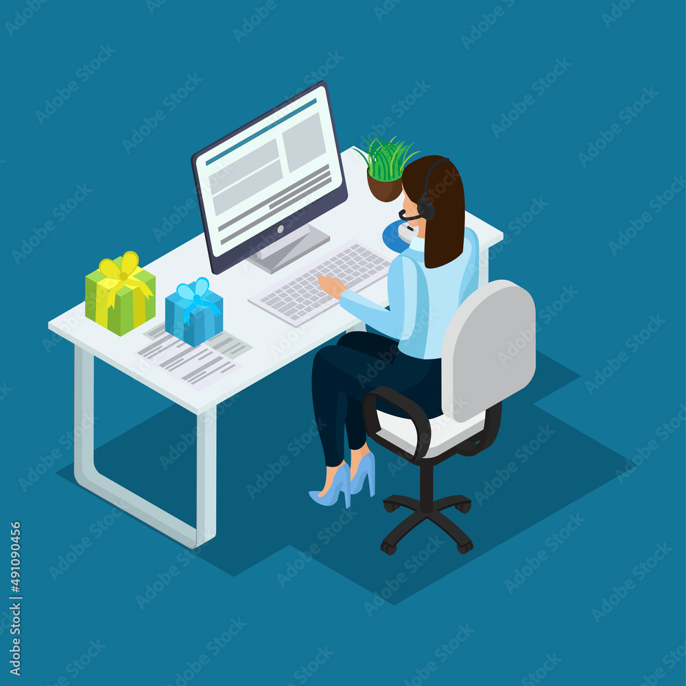 Workplace. Working on computer. Businessman looking at the laptop screen. Workplace. Working on computer. Businessman looking at the laptop screen.