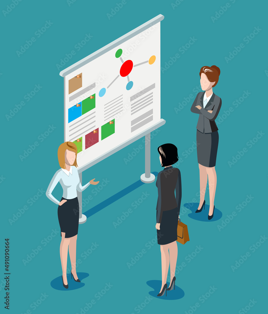 Fototapeta premium Concept of the coworking center. Business meeting. Multicultural team. Shared working environment.