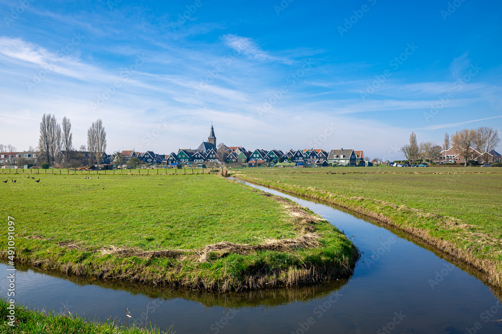 Landscape on the peninsula of Marken, north of Amsterdam in The Netherlands.