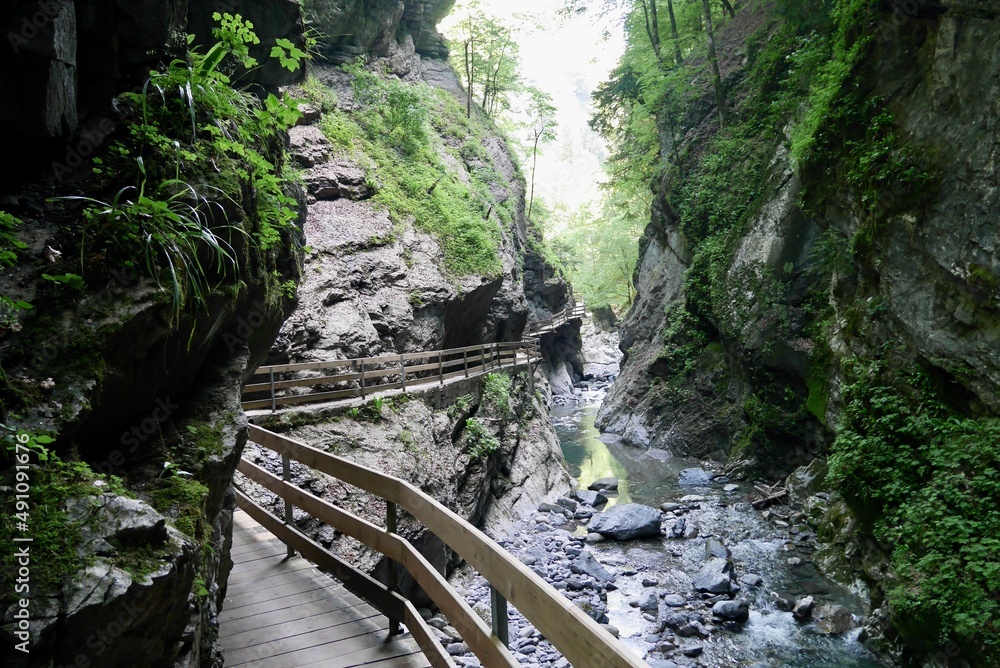 Rappenloch, Alploch canyon near Dornbirn. Vorarlberg, Austria. Rappenloch, Alploch canyon near Dornbirn. Vorarlberg, Austria.