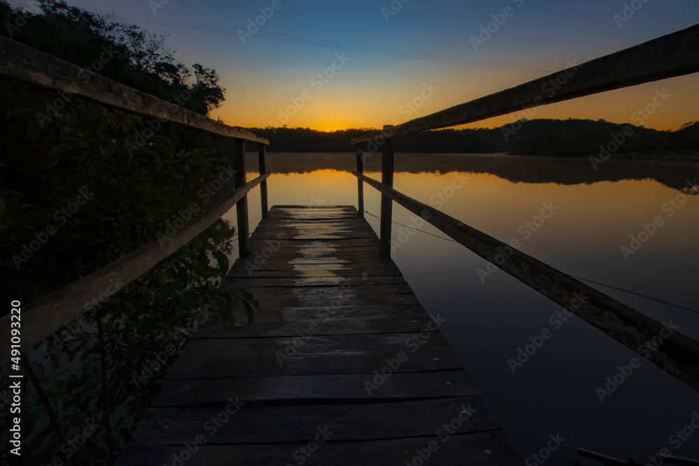 Sunrise, peace and silence at beautiful brazilian savannah. 