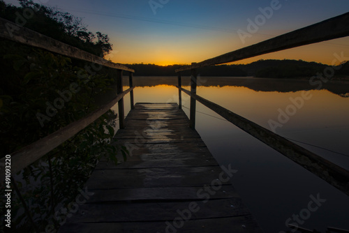 Sunrise  peace and silence at beautiful brazilian savannah. 
