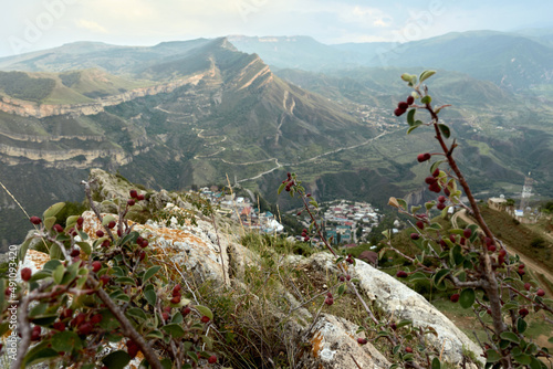 View of the surrounding area of Gunib village. Gunibskoe plateau, Dagestan, Russia. photo