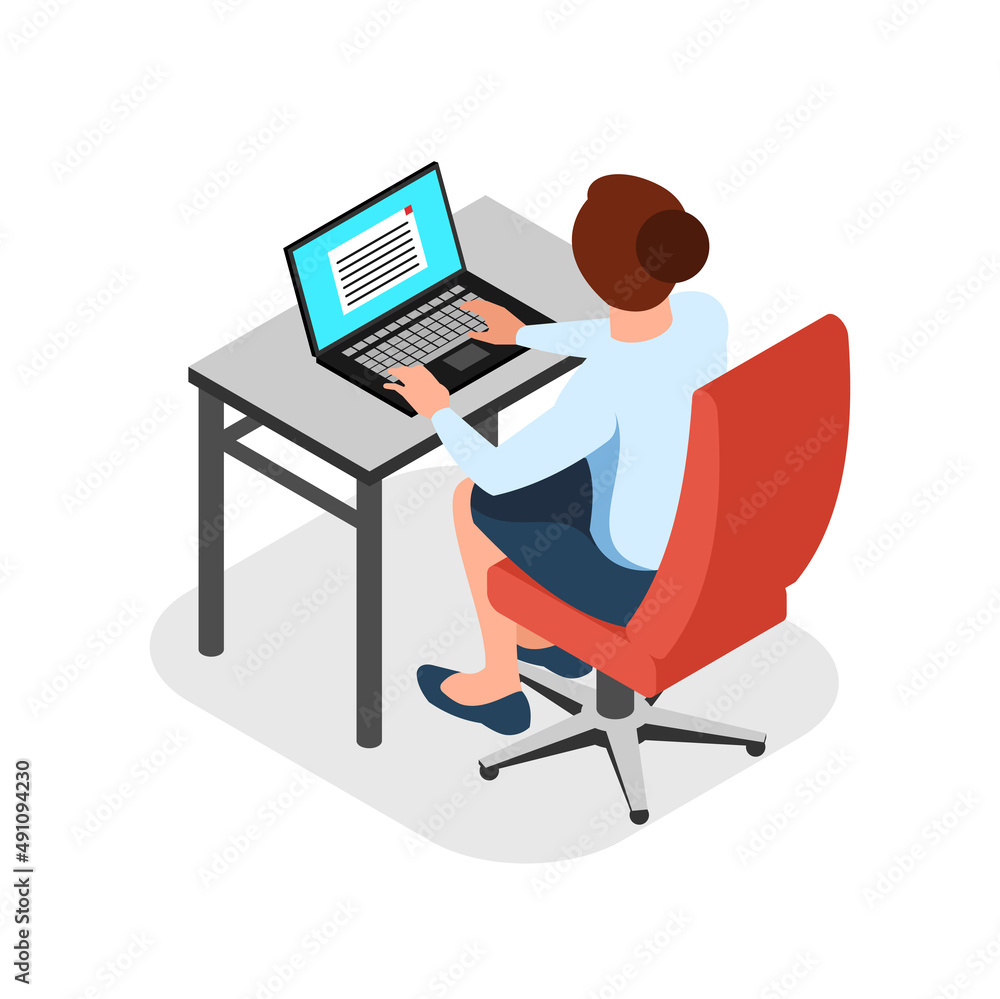 Workplace. Working on computer. Businessman looking at the laptop screen. Workplace. Working on computer. Businessman looking at the laptop screen.