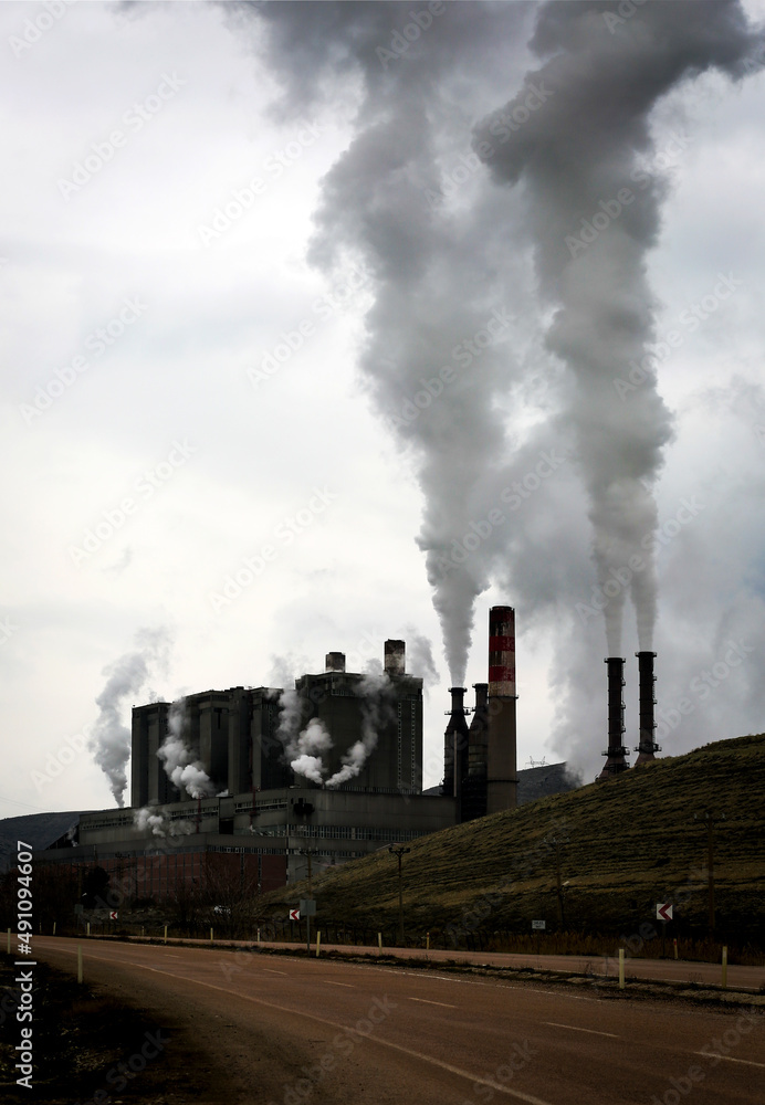 Fototapeta premium factory smoke