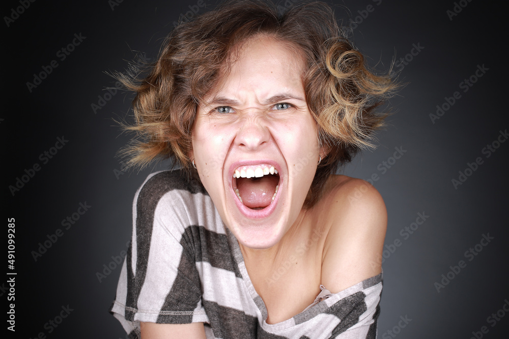 emotional portrait of a young attractive girl emotional portrait of a young attractive girl