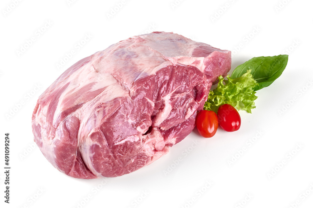 Fresh pork meat, isolated on white background. High resolution image. Fresh pork meat, isolated on white background. High resolution image.