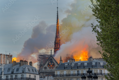 Notre Dame Cathedral on fire