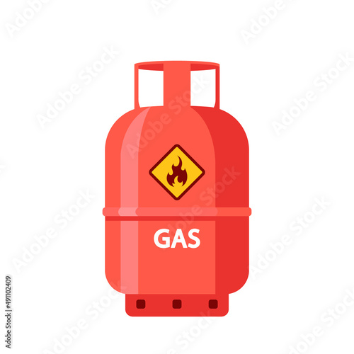 Gas Cylinder, Oxygen Balloon Isolated Icon. Equipment for Safe Butane and Propane, Petroleum Safety Fuel Metal Tank
