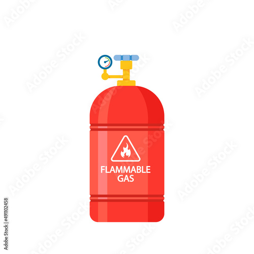 Gas Cylinder Isolated Icon. Petroleum Safety Fuel Metal Tank of Flammable Liquid, Helium Butane Acetylene Object