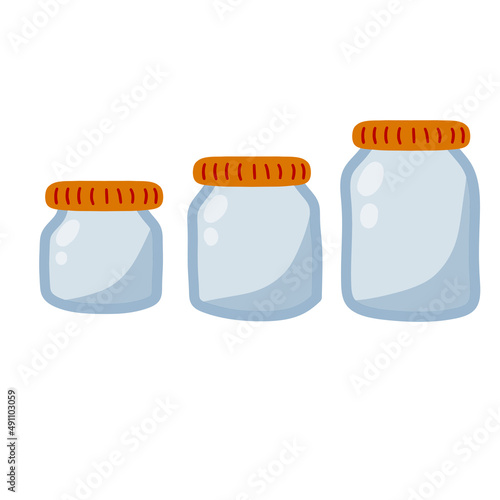 Mason jar. Glass pot for canning.