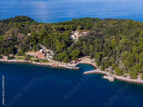 Fototapeta Naklejka Na Ścianę i Meble -  Aerial drone photo of  videos island in corfu,  greece