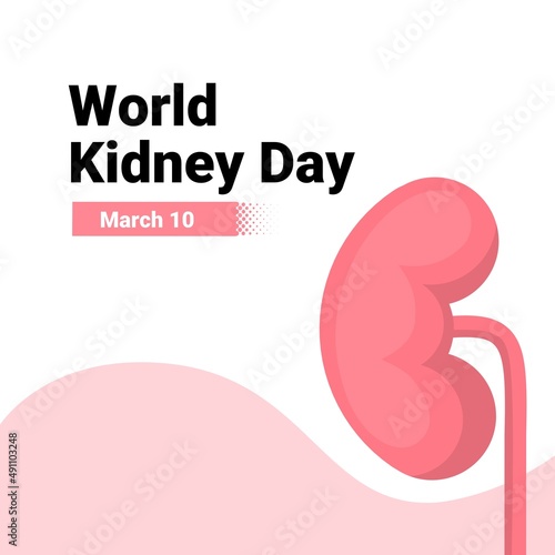 World Kidney Day Poster Illustration Or Banner Background. Kidney care logo design. Urology vector design.