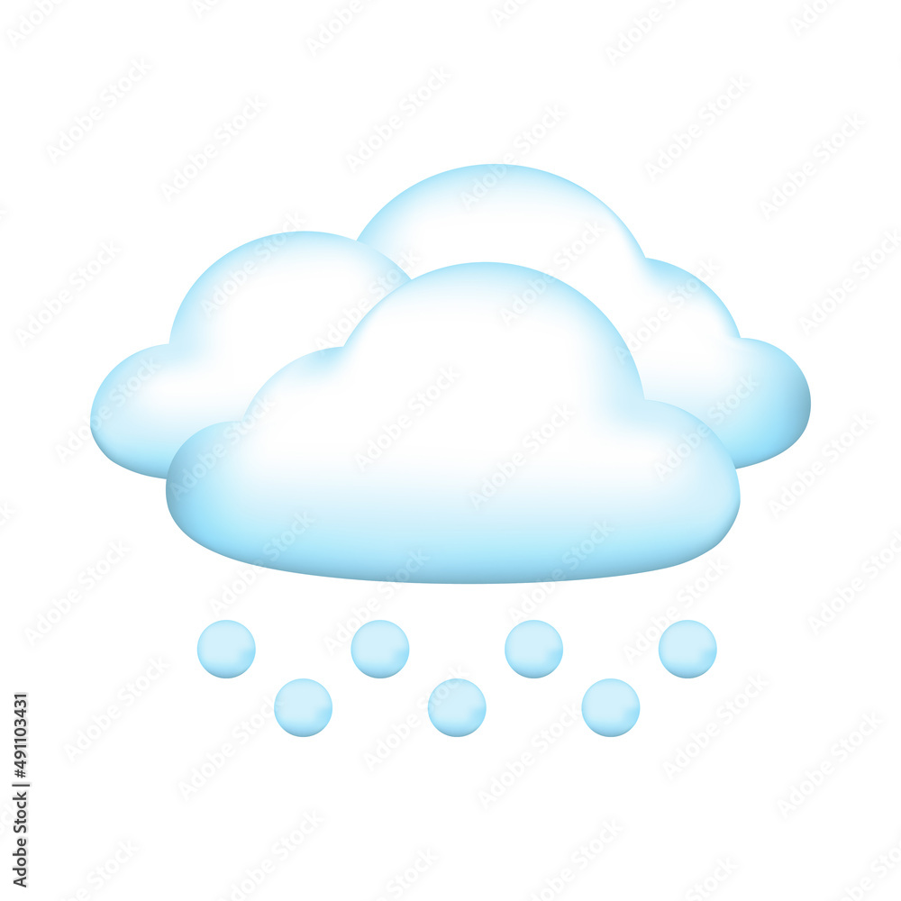 3D cartoon icon the weather forecast. Hail. Vector illustration. 3D cartoon icon the weather forecast. Hail. Vector illustration.