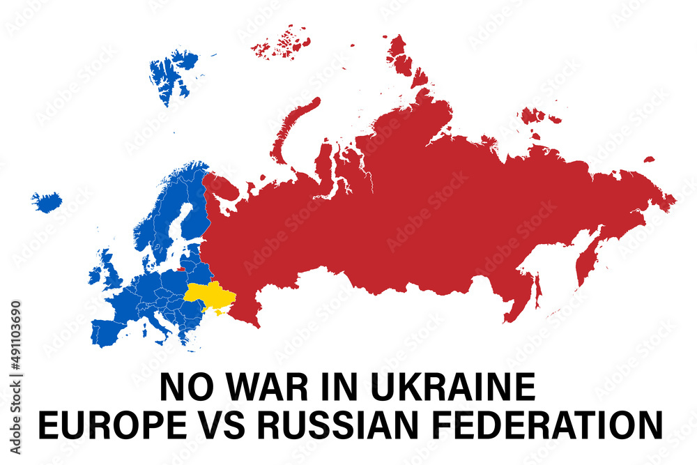 No war in Ukraine Slogan illustration Russia attack Ukraine