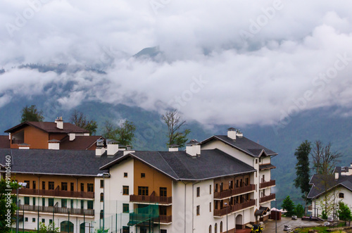 residential buildings on a ski holiday in summer