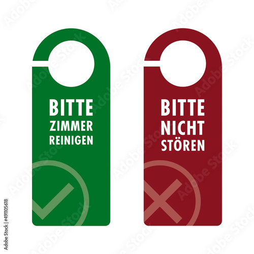 2 Türanhänger - "Bitte Zimmer reinigen" und "Bitte nicht stören"