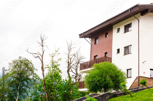 residential buildings on a ski holiday in summer