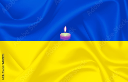 Flagge der Ukraine Flagge mit Kerzenlicht