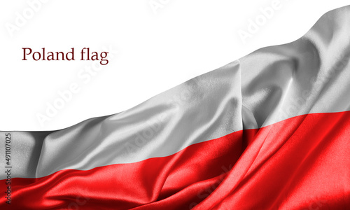 flag of Poland silk fabric background