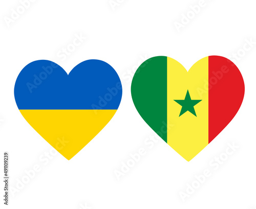 Free Download Ukraine And Senegal Flags National Europe And Africa Emblem Heart Icons Vector Illustration Abstract Design Element - GFXLoad