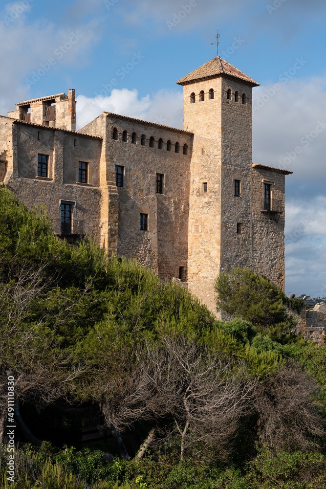 Tamarit castle on the Tamarit beach in the coast of Tarragona