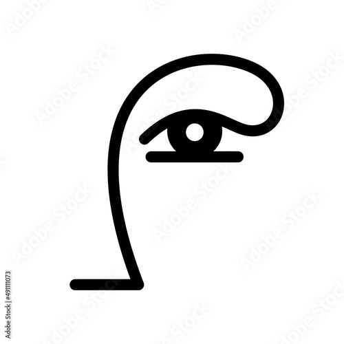 eye logo beauty salon. woman face silhouette. eyelashes and eyebrow cosmetics