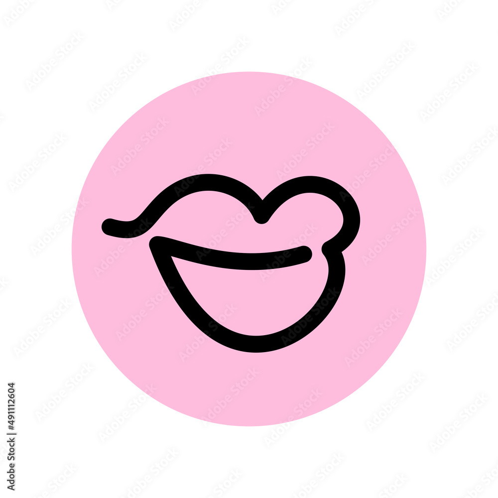 Lips logo. Lips female icon. Lipstick cosmetics. Tattoo, beauty salon. Lips logo. Lips female icon. Lipstick cosmetics. Tattoo, beauty salon.