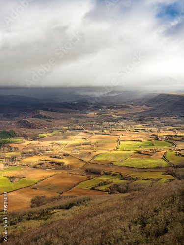 Valcabado viewpoint cultivated meadows and bird's eye view photo