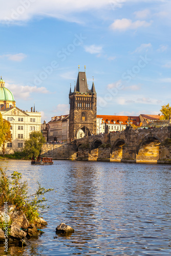 Charles bridge and gate of the Old Town of Prague