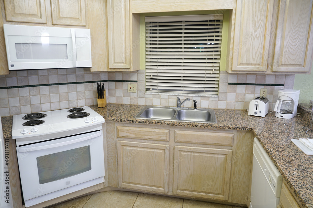 close up on kitchen in normal home close up on kitchen in normal home