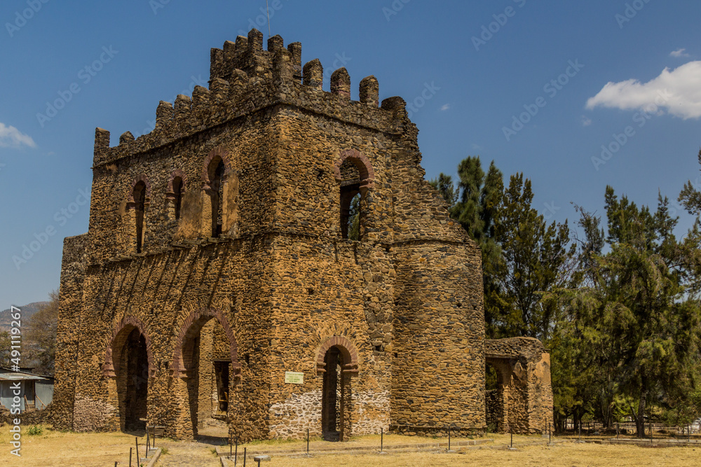 Royal archive building of the emperor Fasilides castle in Gondar, Ethiopia.