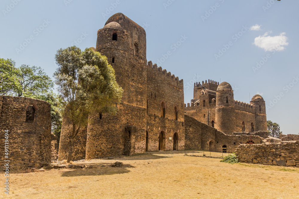 Palace of Iyasu I and Fasilidas palace in the Royal Enclosure in Gondar, Ethiopia