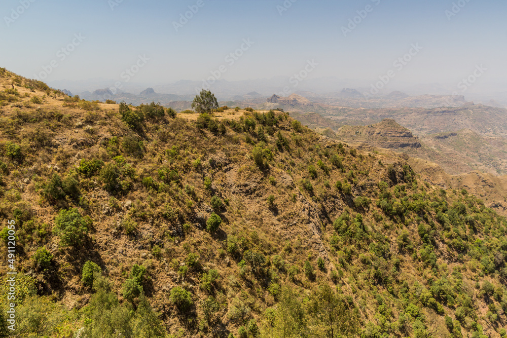 View of mountains near Kosoye village, Ethiopia