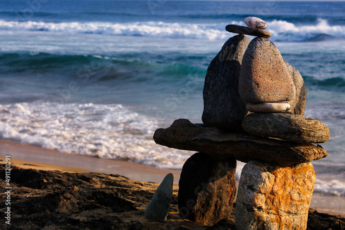 Rock sculpture in the sea