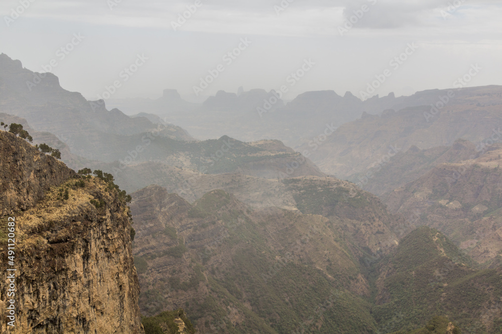 Naklejka premium Landscape of Simien mountains, Ethiopia