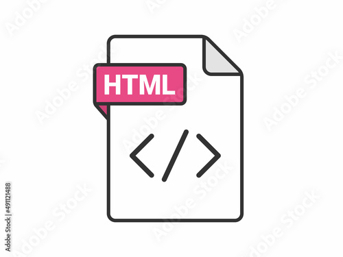 htmlの拡張子ファイルのアイコンイラスト