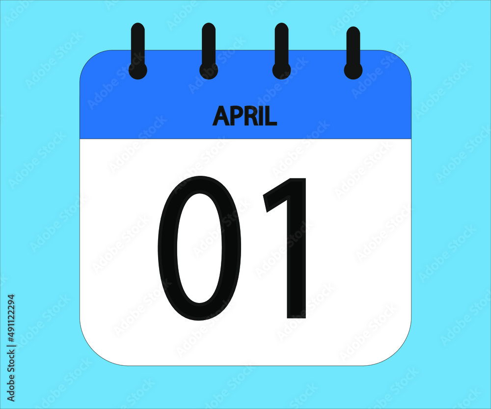 April 01th blue calendar icon for days of the month April 01th blue calendar icon for days of the month