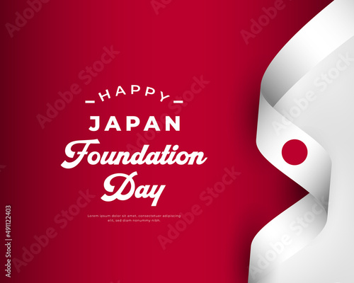 Happy Japan National Foundation day February 11th Celebration Vector Design Illustration. Template for Poster, Banner, Advertising, Greeting Card or Print Design Element