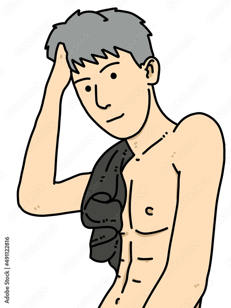 Fototapeta premium cute man cartoon on white background